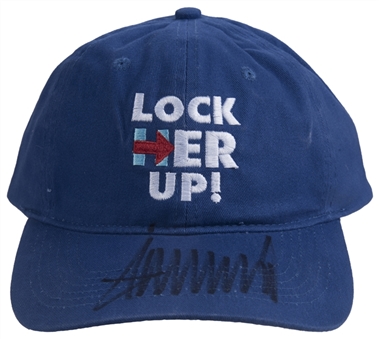 Donald Trump Signed Controversial “Lock Her Up” Hat (Beckett)